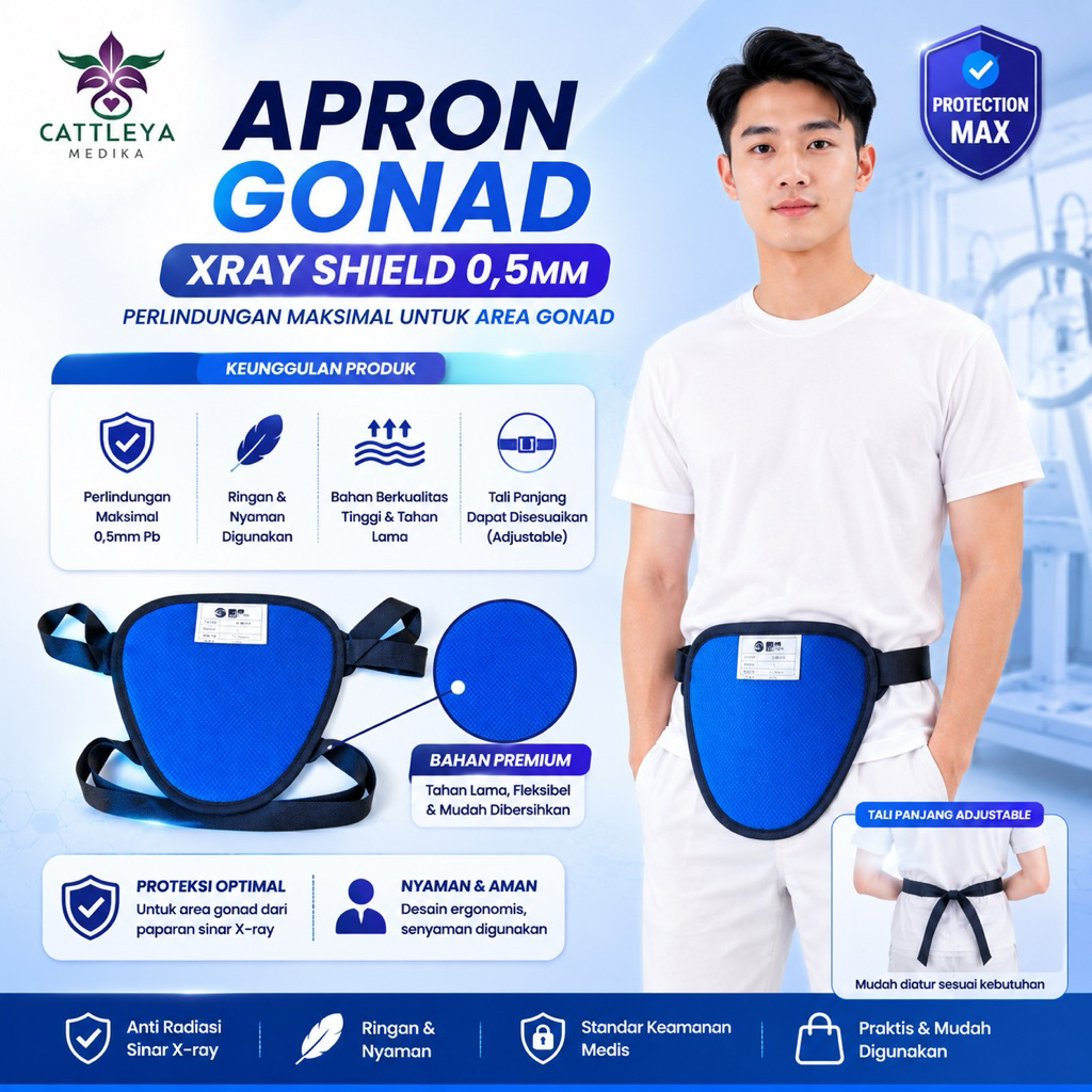 APRON ANTI RADIASI XRAY GONAD SHIELD 0,5mm / APRON RADIATION GONAD PROTECTIVE XRAY