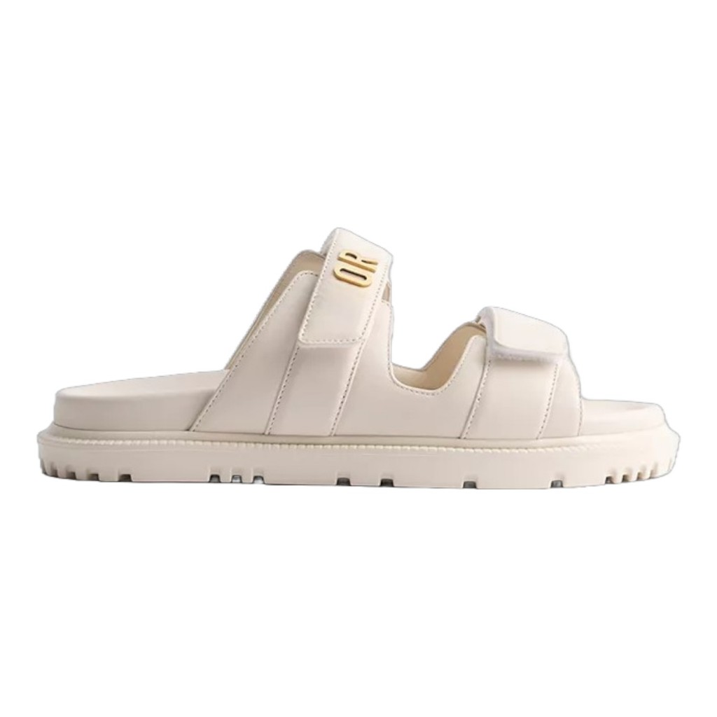 Damen Herren Sandal Velcro Adjusted Strap Leather Broken White OROR