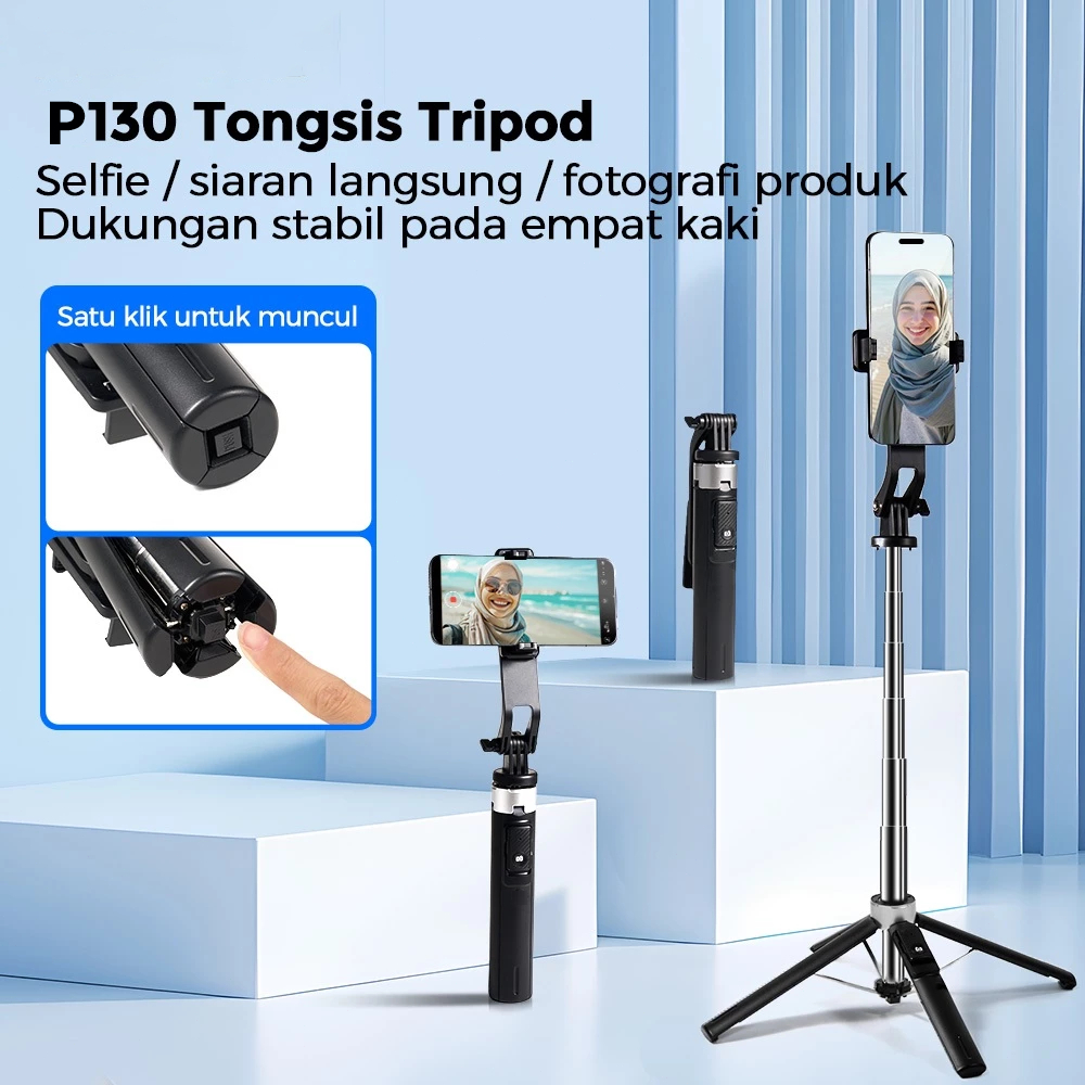 130cm Tongsis Tripod Extendable Grip Tripod Selfie Stick Remote Control Tripod 3 In 1 Tongsis Tripod