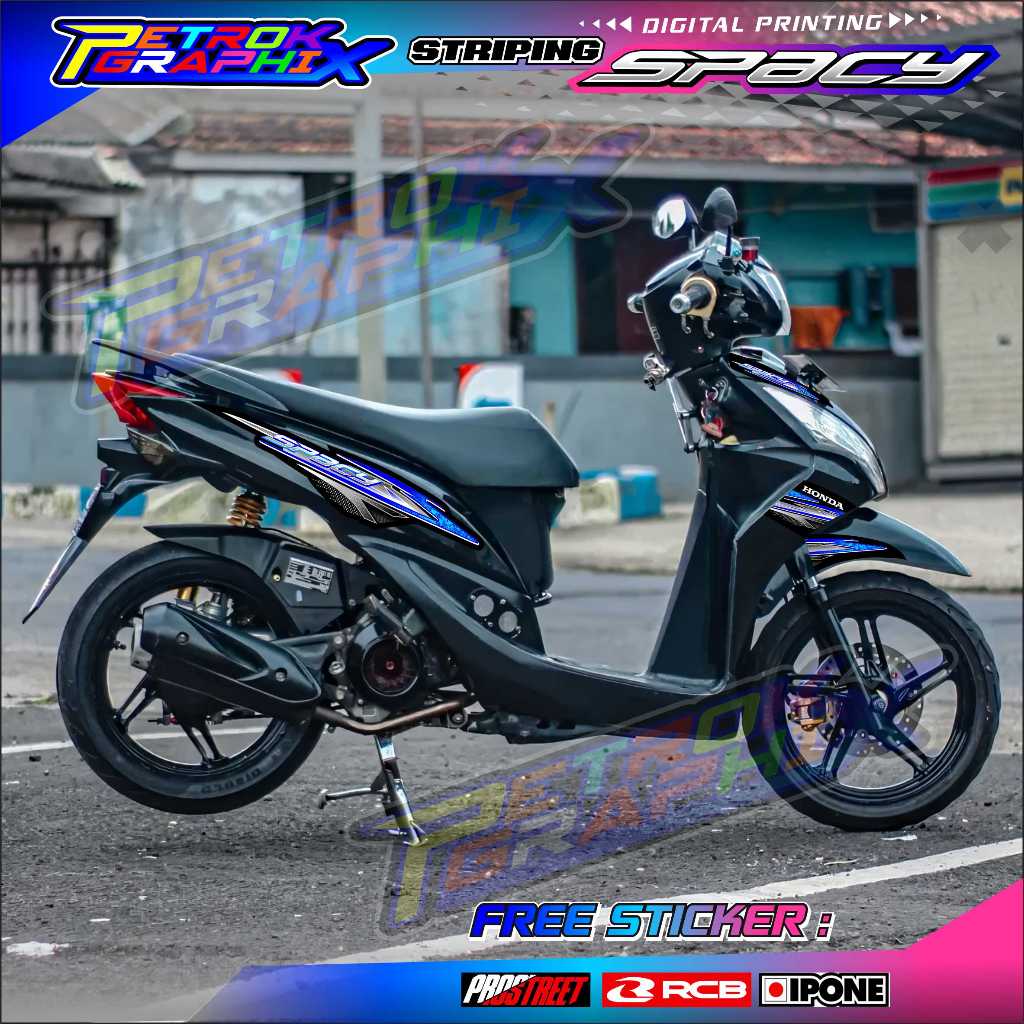 STRIPING VARIASI HONDA SPACY / STICKER LIST MOTOR HONDA SPACY