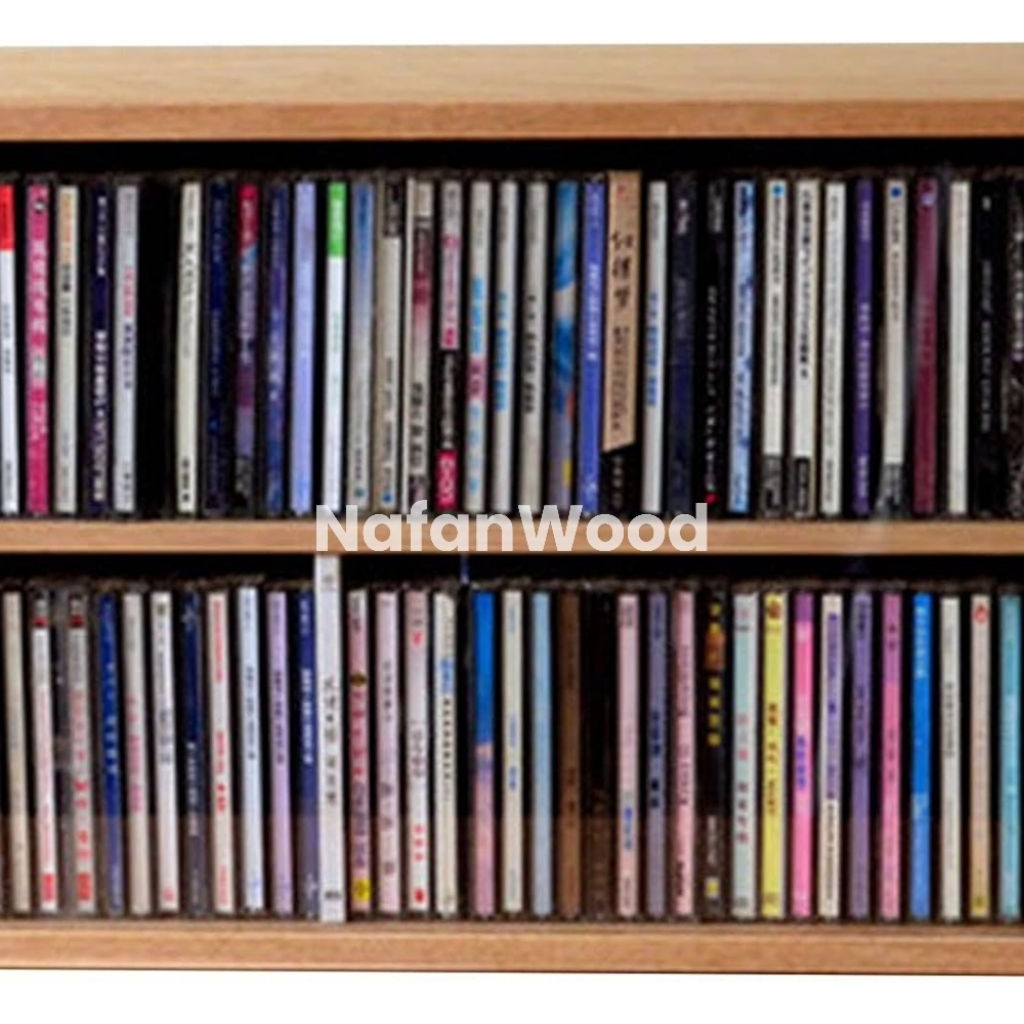 Rak Tempat Koleksi Kaset CD atau DVD Kayu