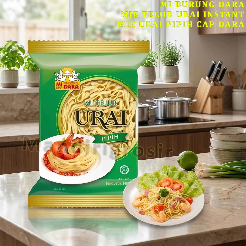 Mie Urai Pipih Instant * Mi Burung Cap Dara * Mie Urai Pipih Cap Dara * 140gr
