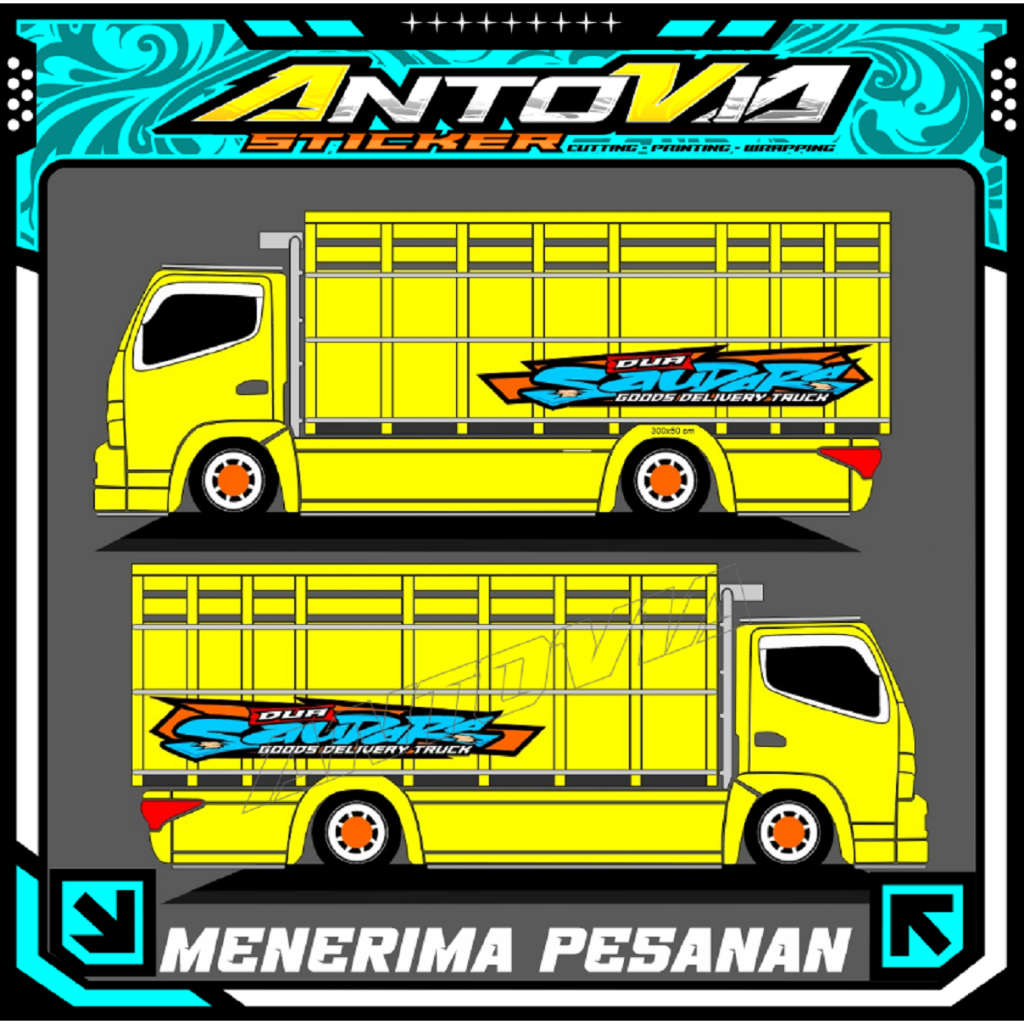 STUKER PRINTING - FARIASI BAK SAMPING TRUK CANTER UKURAN 300X50 CM - BISA CUSTOM