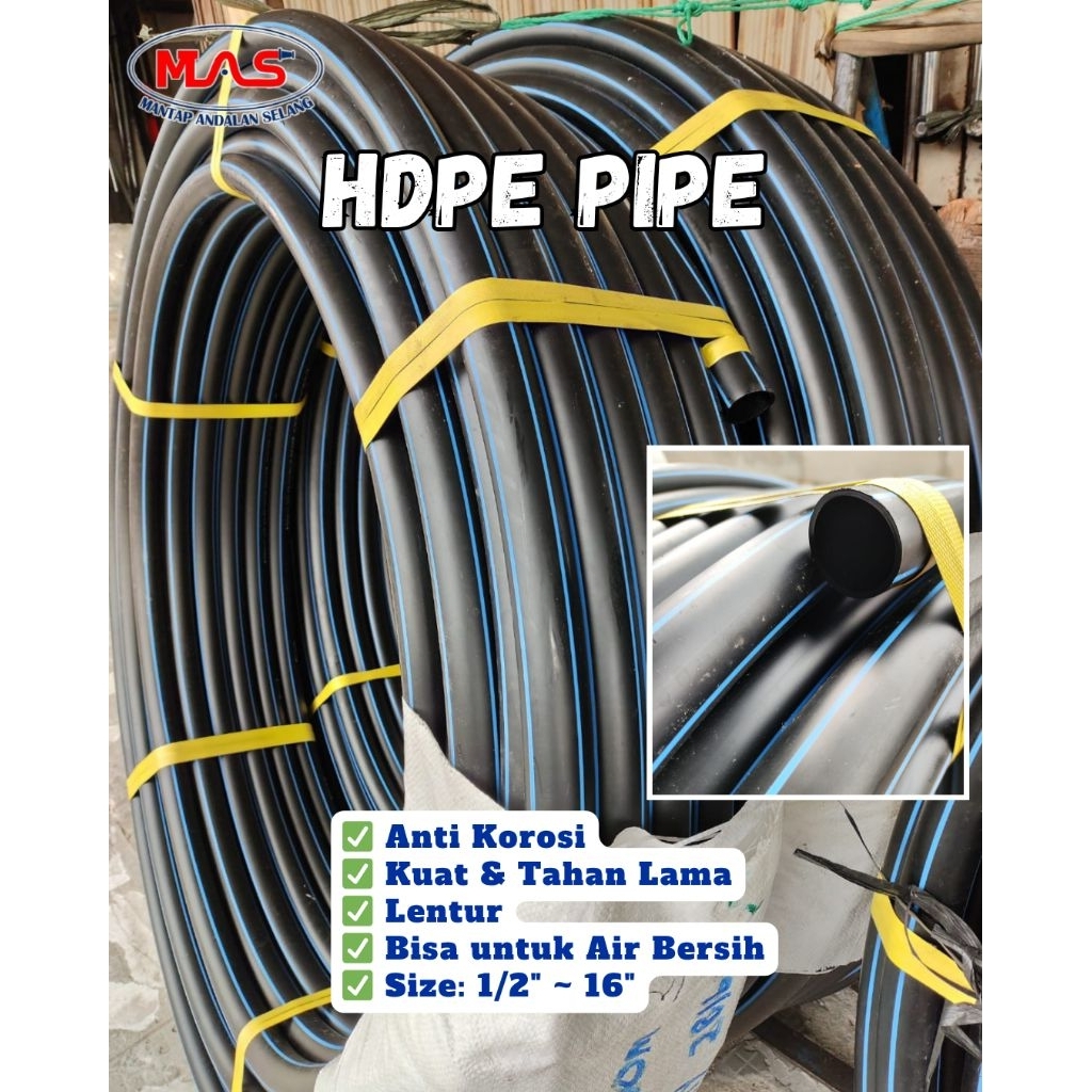 Pipa HDPE 2 inch 2" Flexible HDPE Pipe 2 in