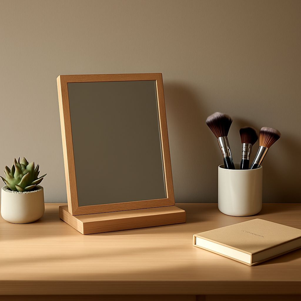 Cermin Meja Kotak Minimalis – Standing Miror Blockboard Hpl Laminate