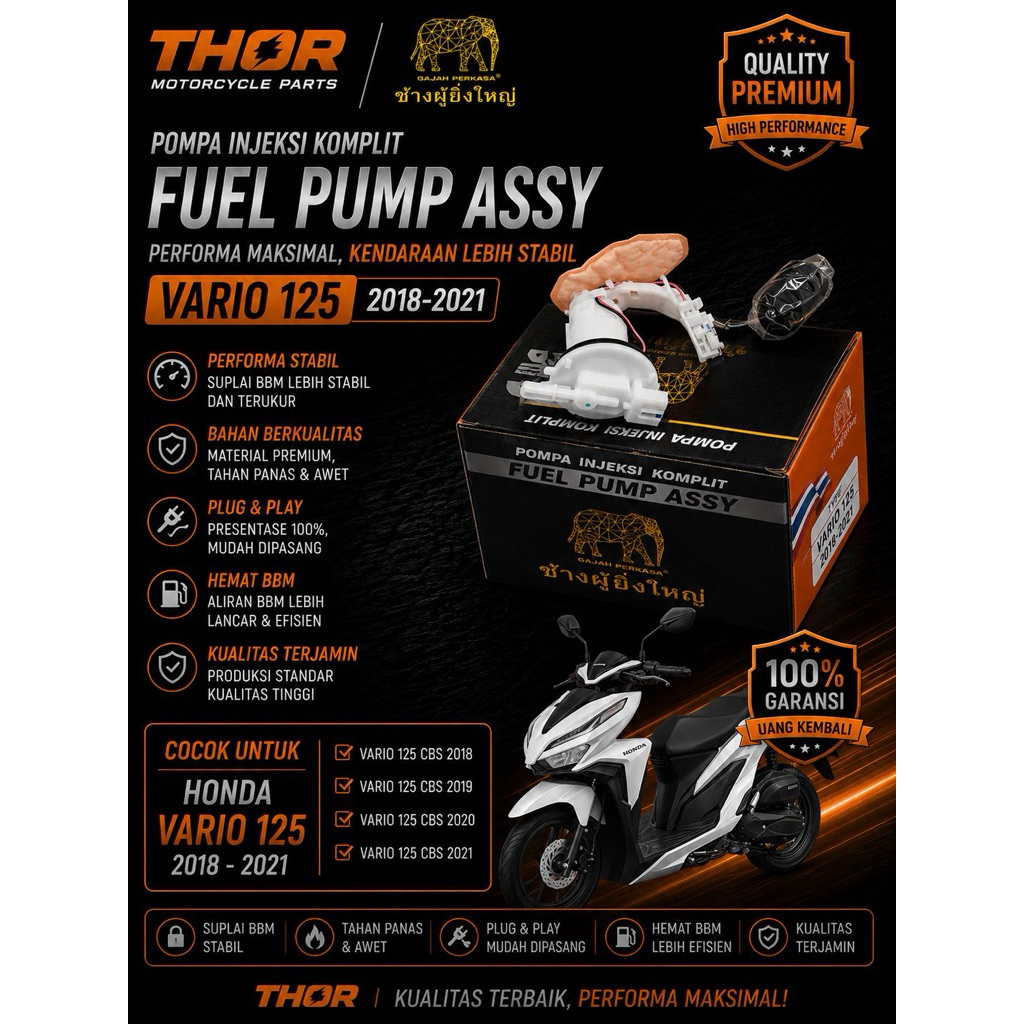 Fuel Pump Assy / Pompa Bensin Komplit Vario 125 2018-2021 Thai Origin