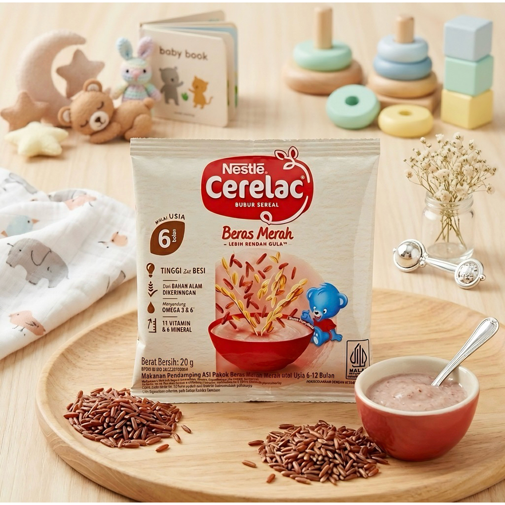 Cerelac Bubur Sereal Beras Merah 20 gram / Cerelac Beras Merah / Nestle Cerelac Bubur Bayi / Cerelac