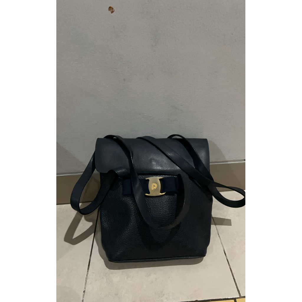 tas papillon leather’s kulit original rare navy vintage clasic sholuder