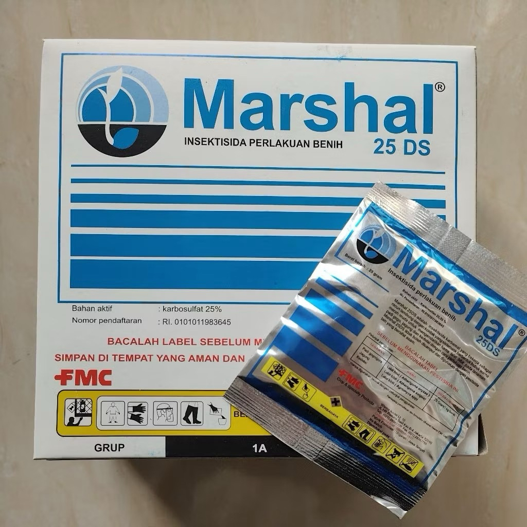 Insektisida Marshal 25 gram - Efektif untuk Perlindungan Benih, Sistemik, Bubuk Merah Muda