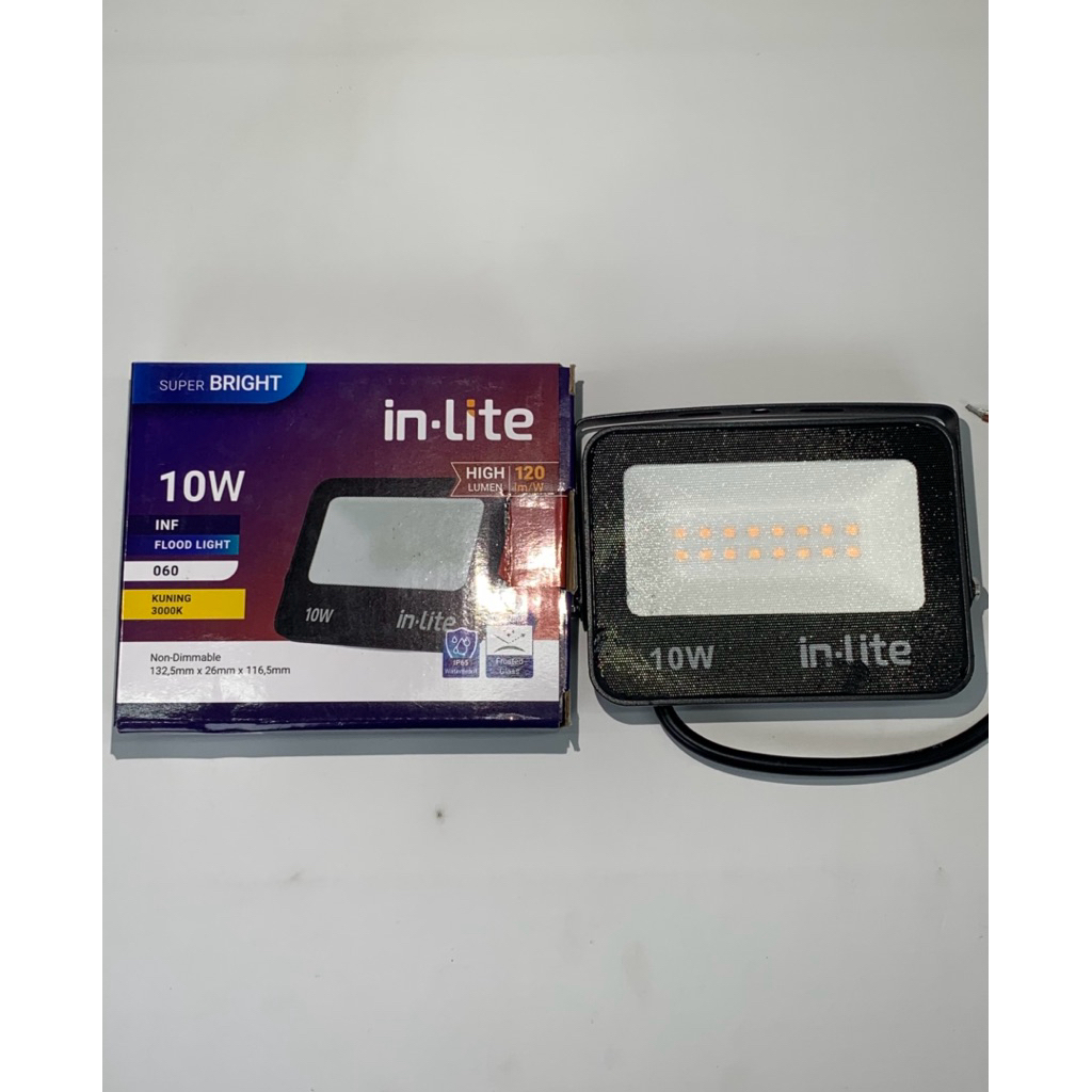 INF060 Lampu Tembak Kap Sorot LED 10W Watt IP65 Slim LED Flood Light Slim Inlite