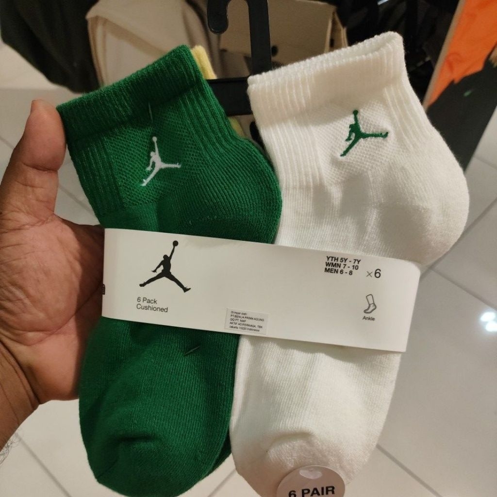Kaos kaki Jordan 6 pasang ukuran 37-40 100% Original
