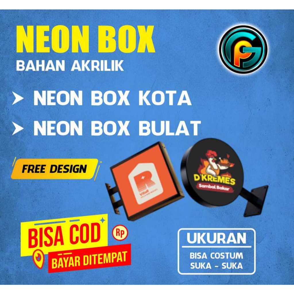 NEON BOX / NEON BOX 2 SISI / NEON BOX BULAT / NEON BOX KOTAK / NEON BOX COSTUM