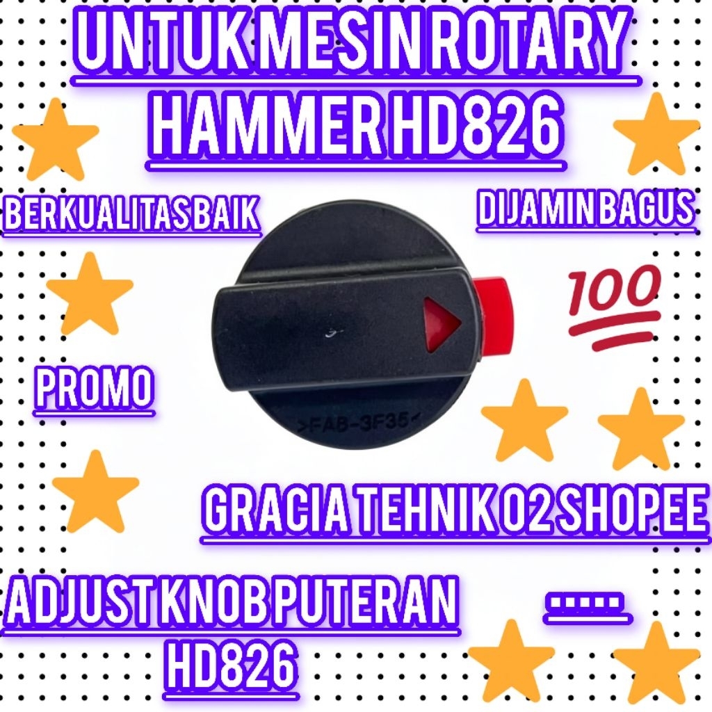 ADJUST KNOB PUTERAN MOLLAR HD826 MESIN BOR ROTARY HAMMER DRILL KNOB PUTERAN MESIN BOR HD826(POLOS)