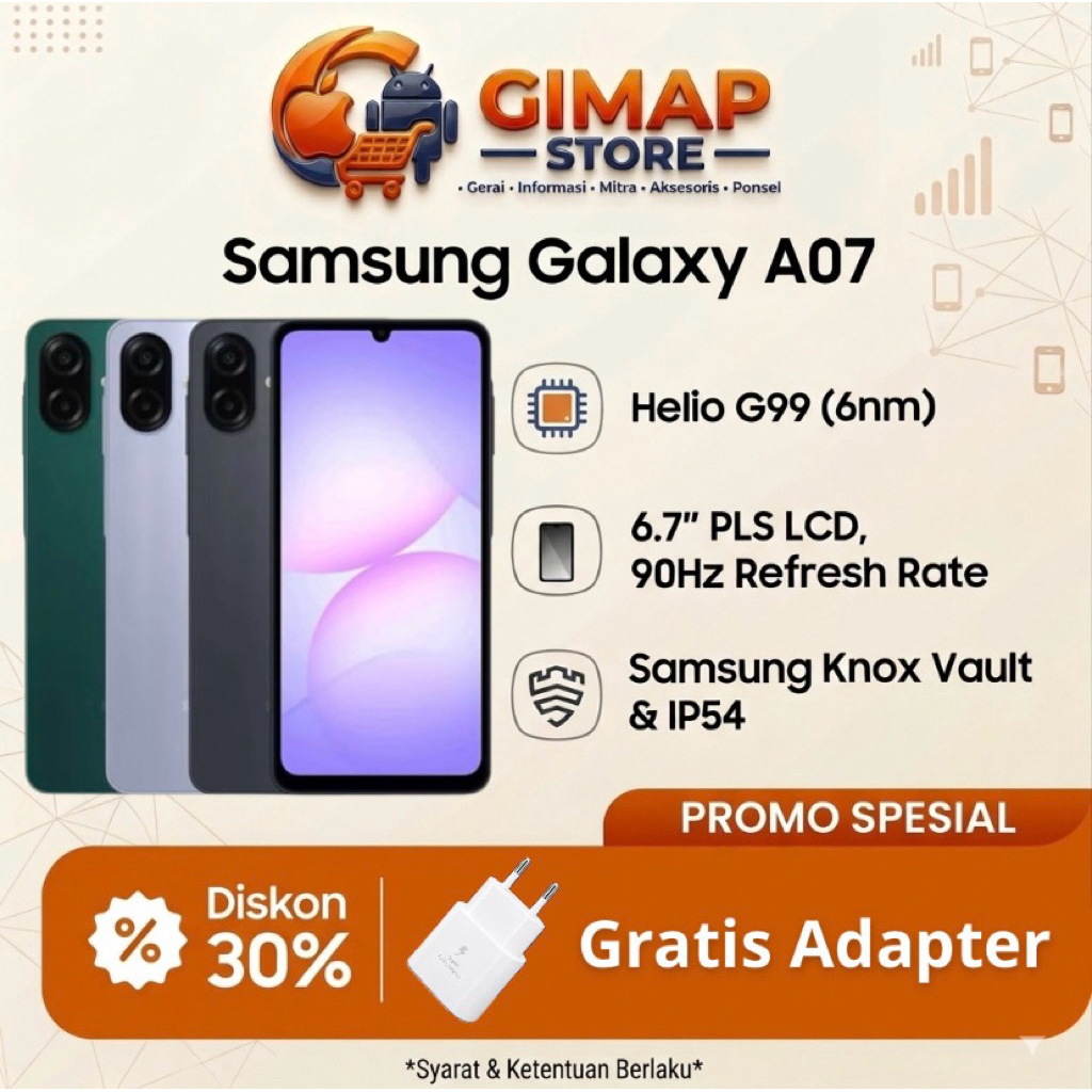Samsung Galaxy A07 5G RAM 6GB/128GB Original Garansi Resmi HP Samsung 5G Murah 90Hz