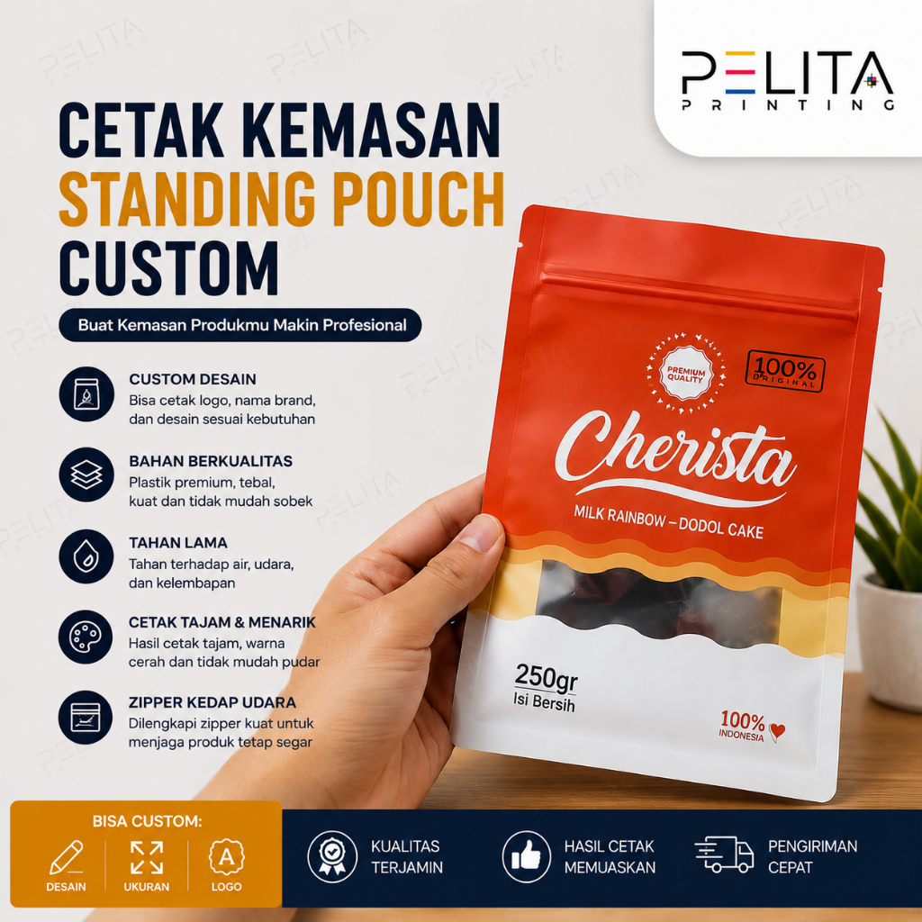 Cetak Plastik Kemasan Custom Sablon Logo - Print Kantong Pouch Produk UMKM Kosmetik Murah Satuan