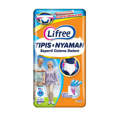 Lifree Tipis & Nyaman Popok Celana Dewasa M 10 pcs
