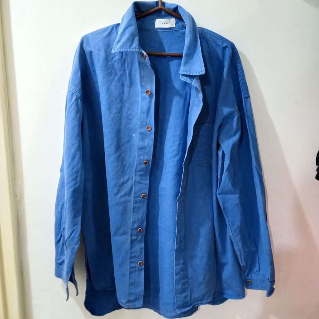 Raw Denim kemeja Unisex