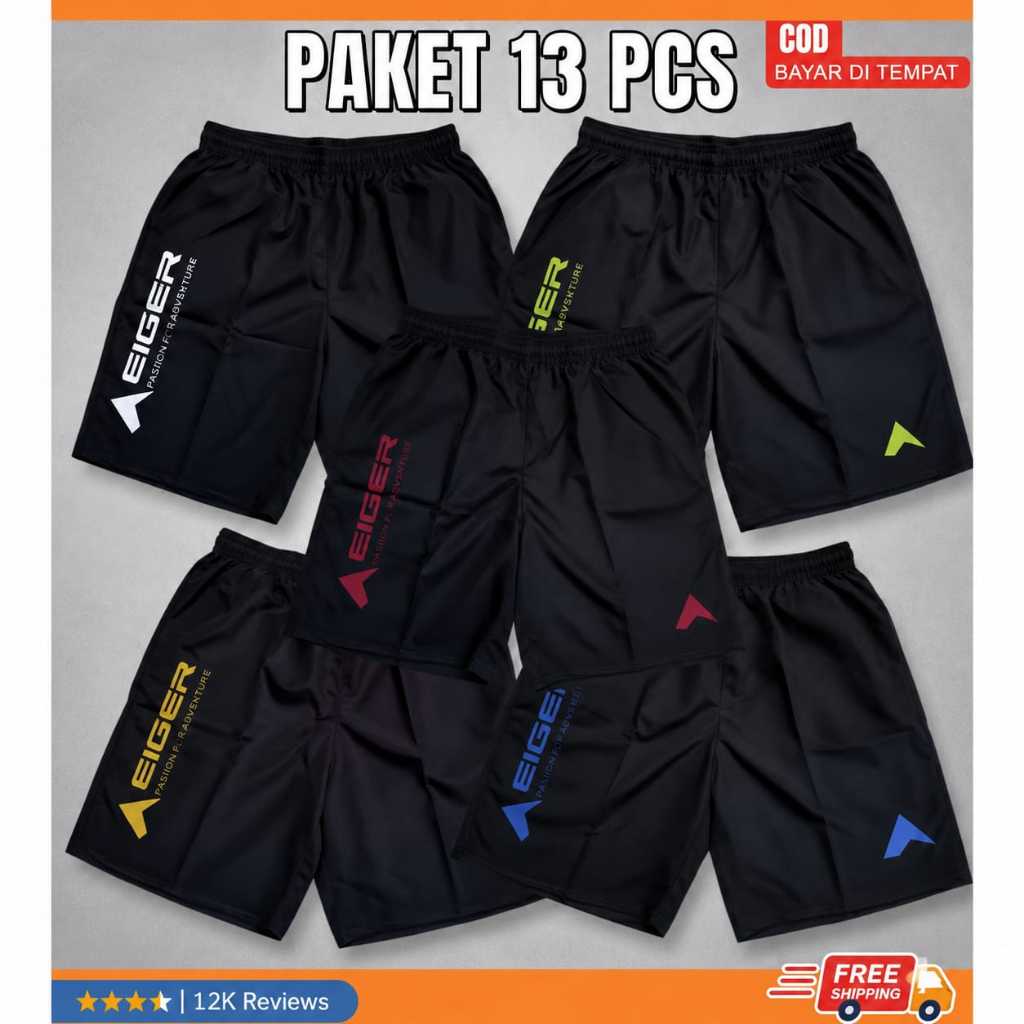 [13PCS] celana pendek pria/celana pendek olahraga pria wanita running gym volly futsal jogging/celan
