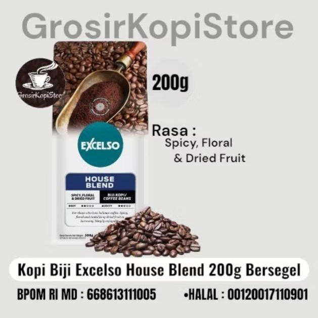 Coffee Bean Excelso House Blend 200g- Kopi Biji Excelso House Blend 200g