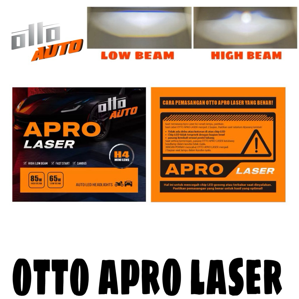 OTTO APRO LASER MINI LENS SOKET H4 HIGH BEAM SELENOID