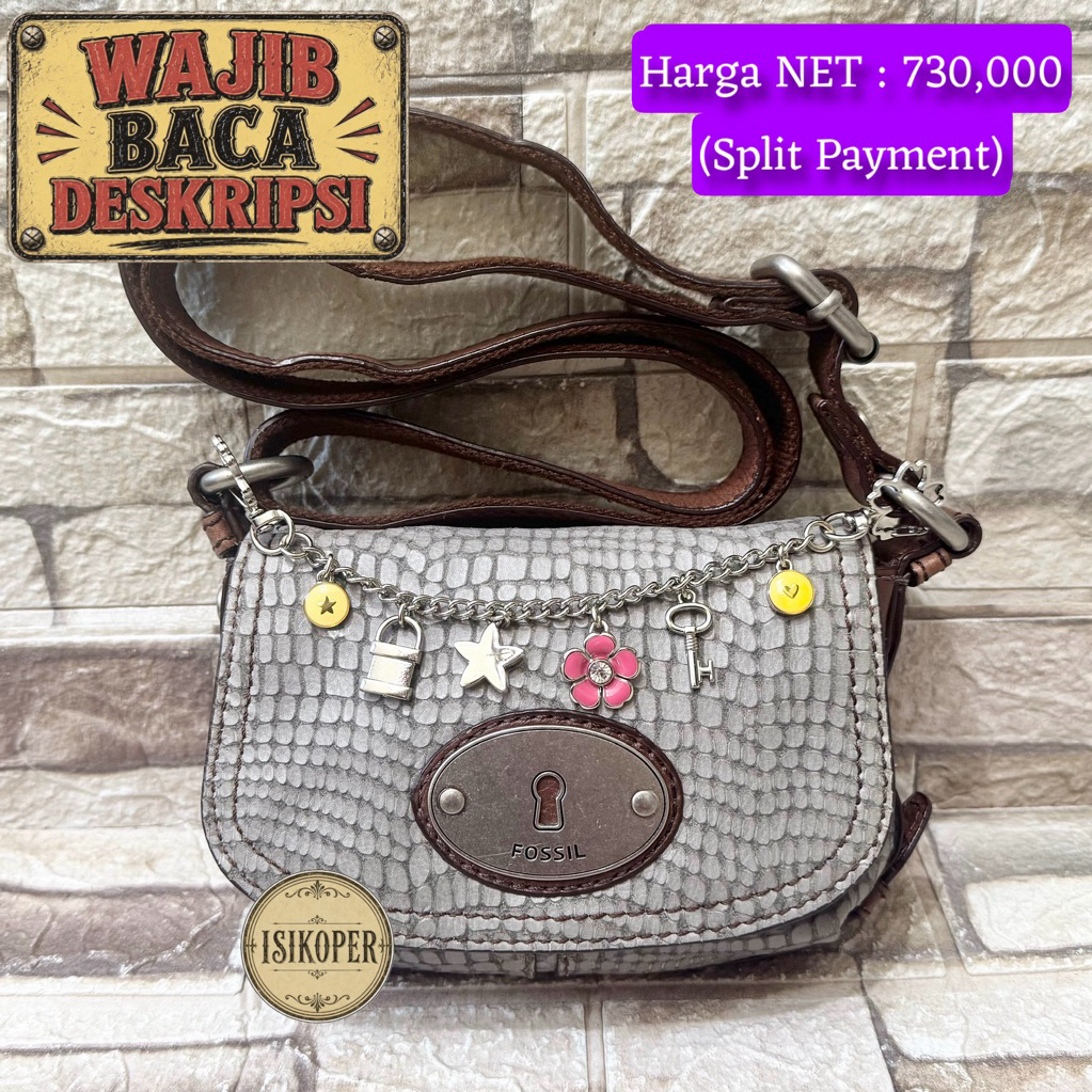 667# NET-Preloved Fossil Maddox Small Snake Skin Embossed