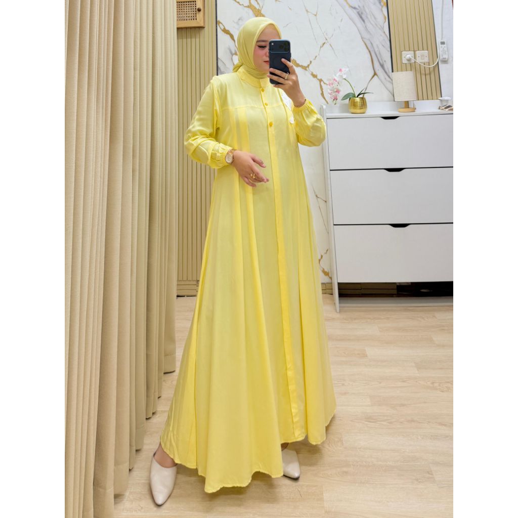 GAMIS RAYON HALIMAH BAHAN RAYON TWILL