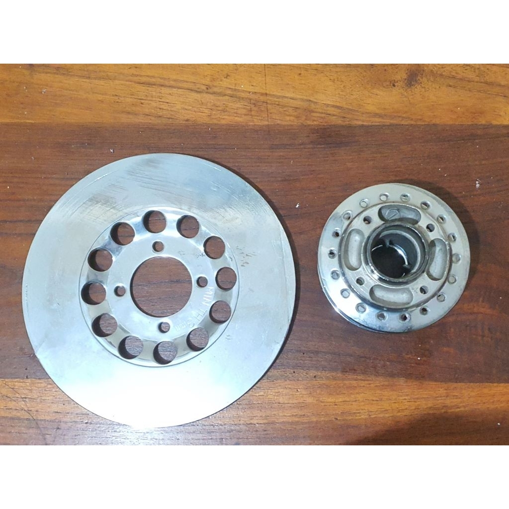 tromol depan honda cb125 cg125 versi US original set disc disk piringan chrome krum