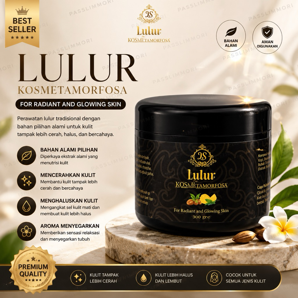 LULUR HITAM 3S LULUR PEMUTIH BADAN BPOM mencerahkan kulit