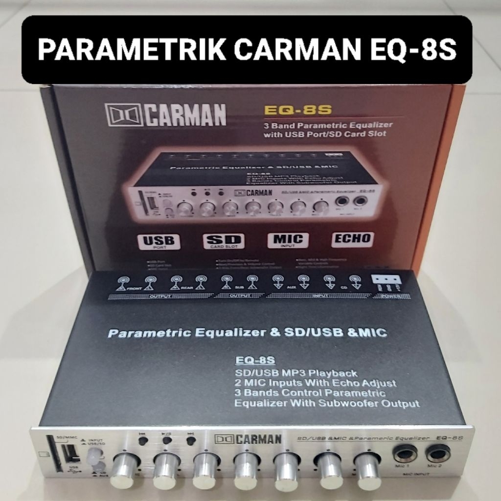 CARMAN Parametrik EQ-8S Mobil Equalizer USB Microphone