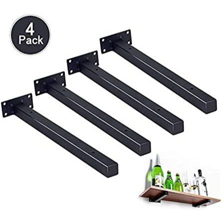 (4pcs) Rak Dinding Logam Hitam 4 Pcs, Desain Minimalis Untuk Penyimpanan Barang Di Dinding / Bracket