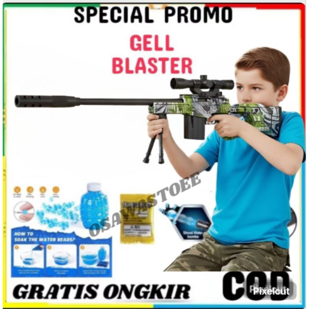 MAINAN PISTOL PISTOLAN TEMBAK TEMBAKAN  ANAK LAKI LAKI PELURU BUSA SNIPER NERF BULLET AWM MURAH/MAIN