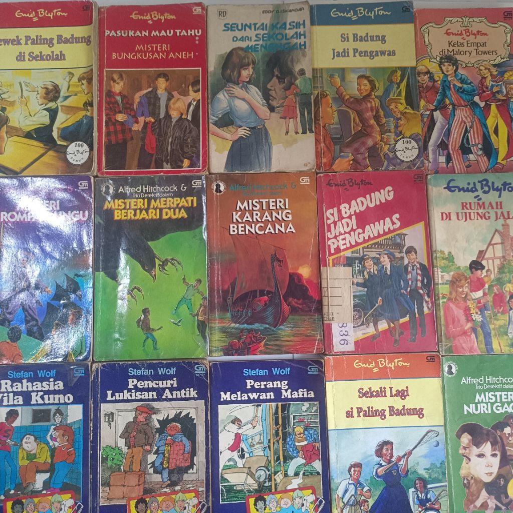 preloved novel jadul lawas nostalgia misteri detektif || enid blyton || stefan wolf || lima sekawan 