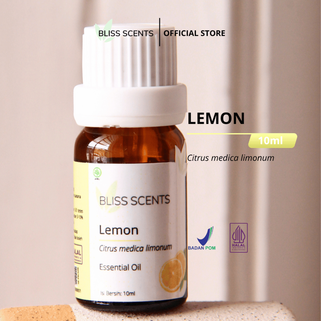 BLISS SCENTS Lemon Essential Oil Aromatherapy 100% Murni Therapeutic Grade Aromaterapi