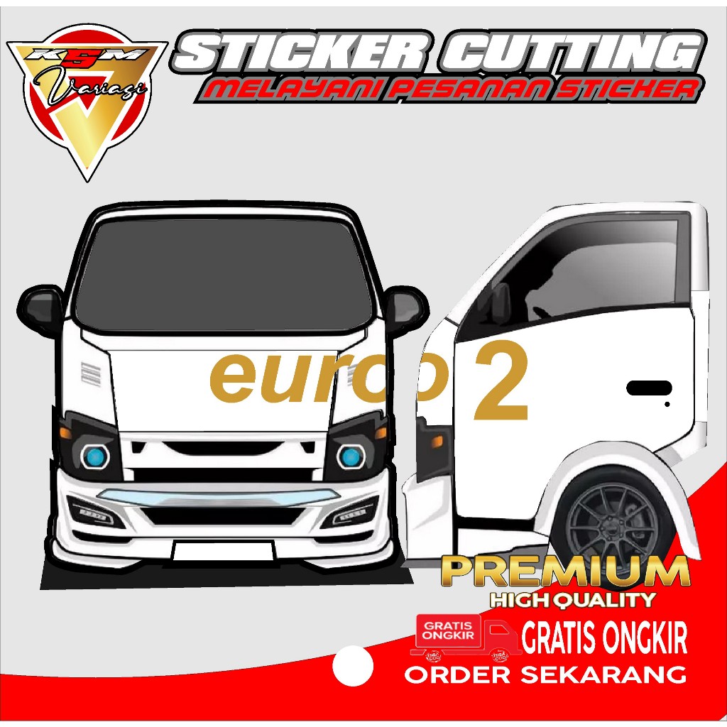 sticker cutting kabin mobil traga euro2