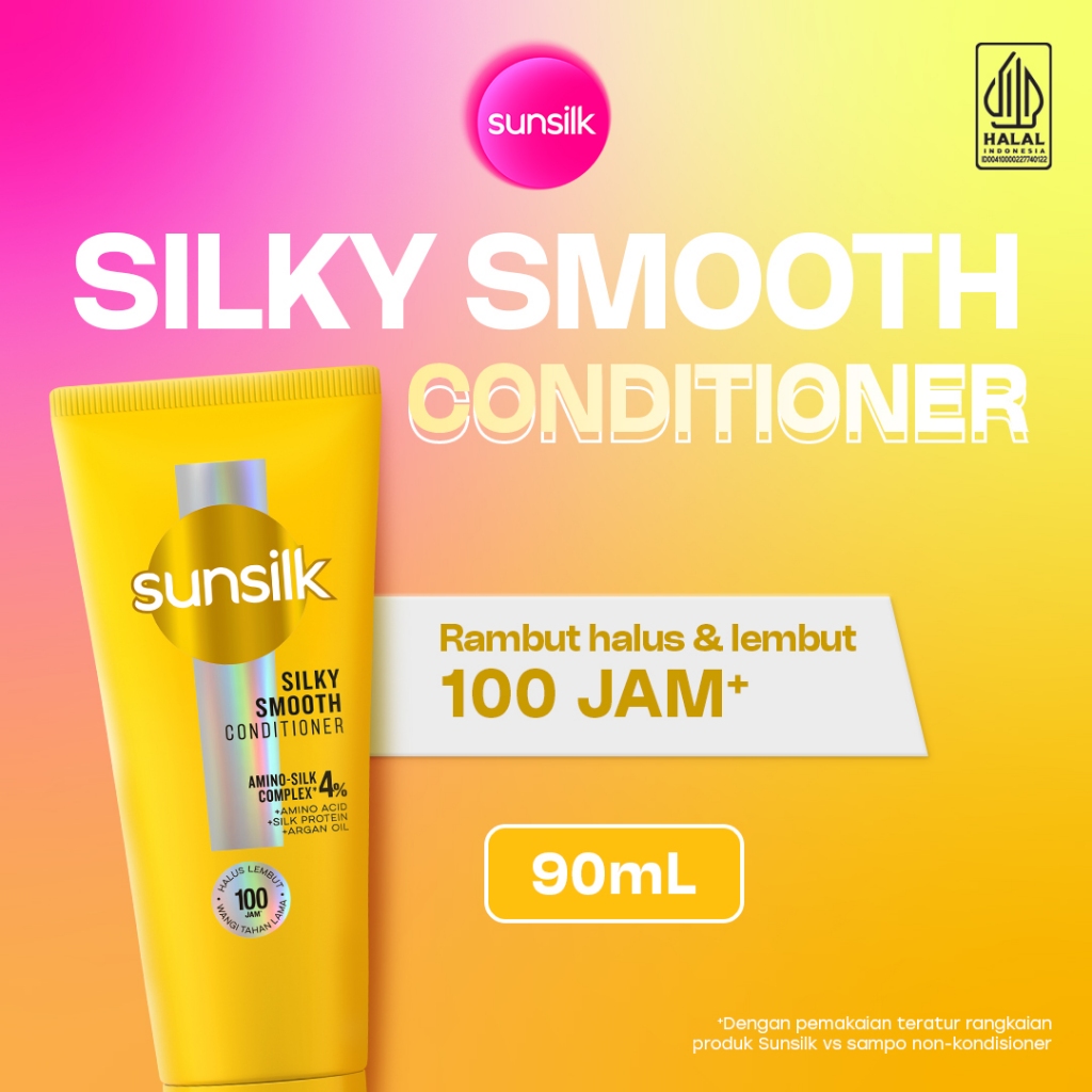 Sunsilk Conditioner Silky Smooth 90ml - Kondisioner Rambut Halus Lembut