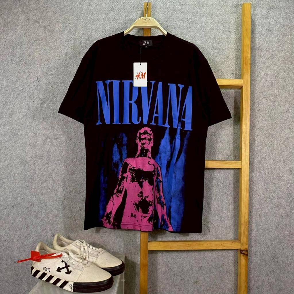 KAOS T-SHIRT MUSIC NIRVANA SLIVER HITAM