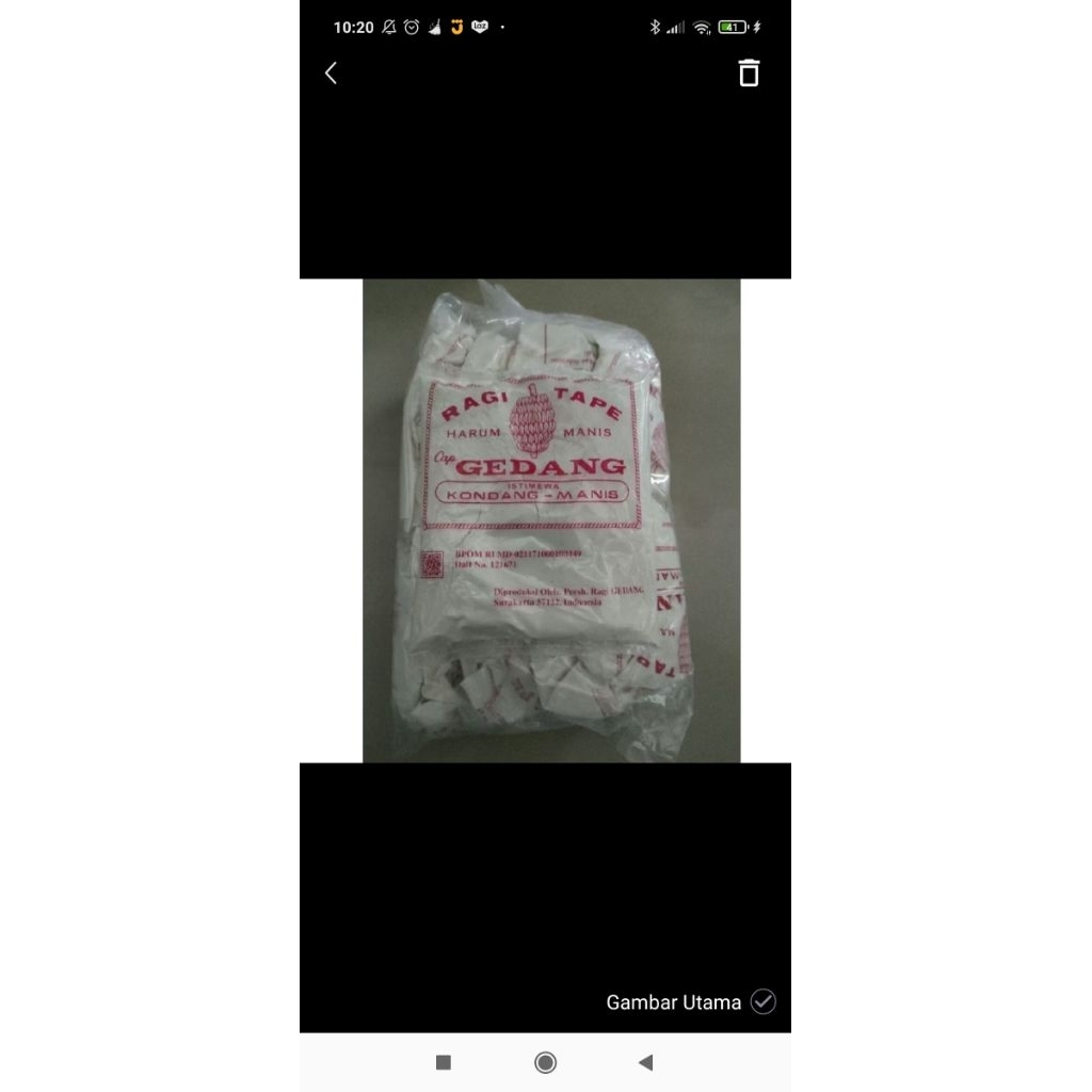 Ragi tape singkong cap gedang isi 10 sachet ragi tape harum manis cap gedang istimewa kondang manis