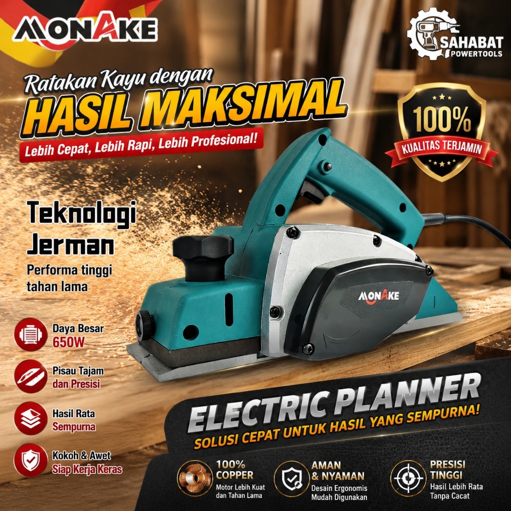 Promo Shoppee MONAKE Planner Serut Kayu Planer Ketam Sugu Pasah Mesin/ Mesin Planer Murah - Terlaris