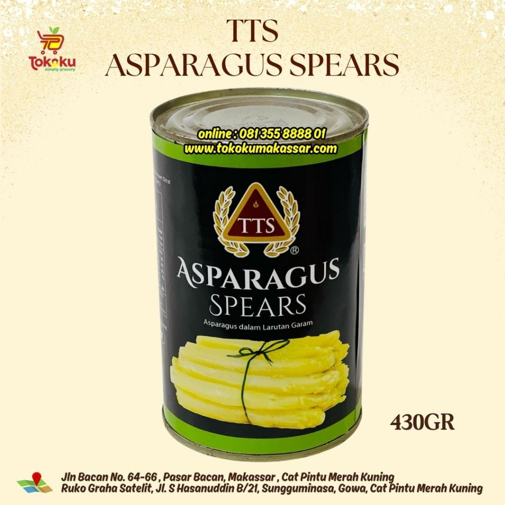 TTS Asparagus Spears 430gr - TTS Asparagus Panjang kaleng 430gr