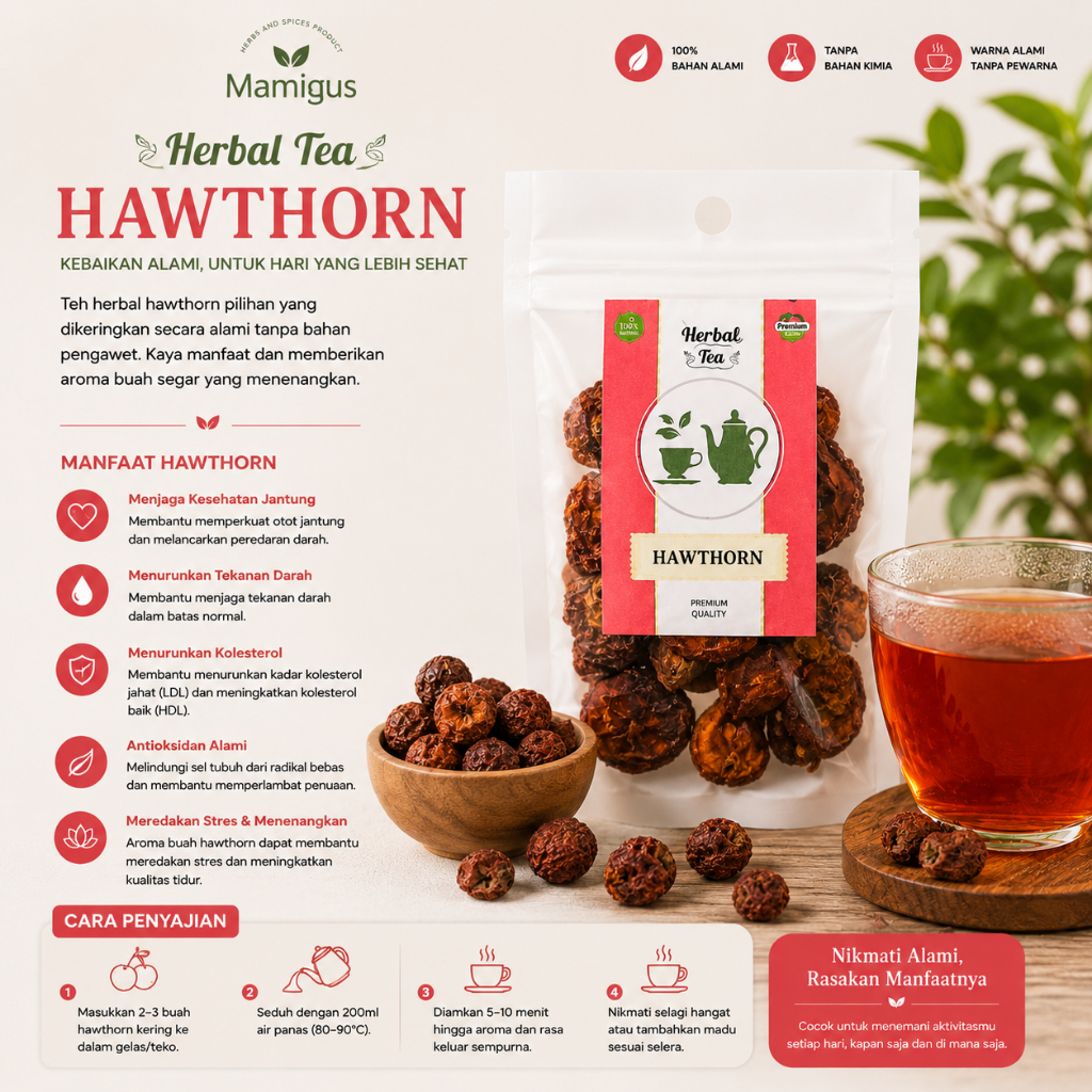 Teh Hawthorn / Hawthorn Tea / Teh Herbal Alami
