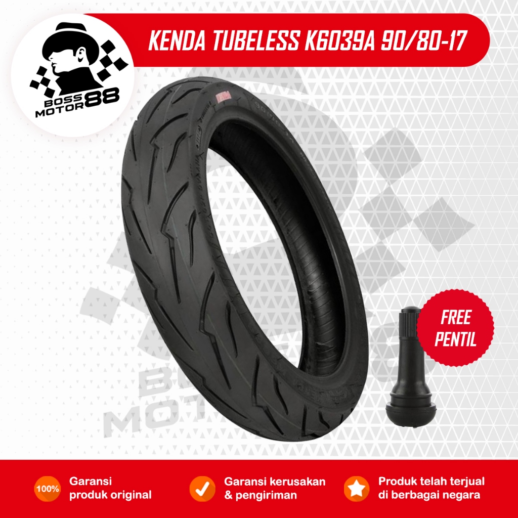 Kenda Ban Tubeless Tubles K6039A 90/80-17 Racing Soft Compound Ban Motor Bebek Sport Sonic Satria FU