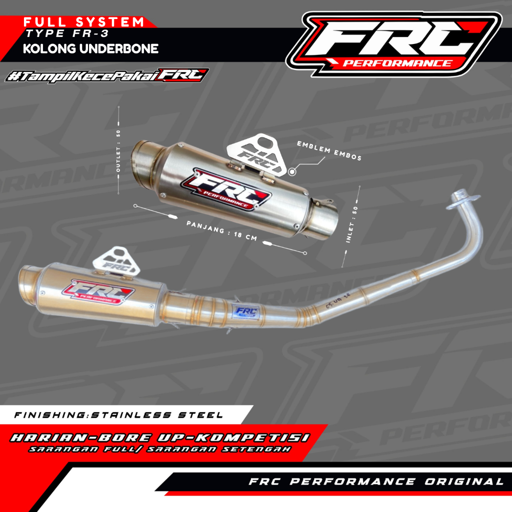Knalpot FRC Performance Fullsystem – Model Kolong Underbone Type: FR 3 – by FRC PERFORMANCE.