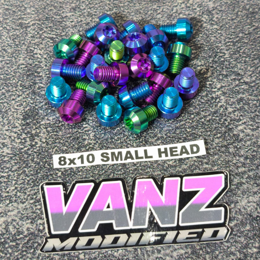 Baut Probolt Titanium M8x10 Small Head Drat 12 Panjang 1Cm/ baut titanium m8x10 smallhead drat12 pan
