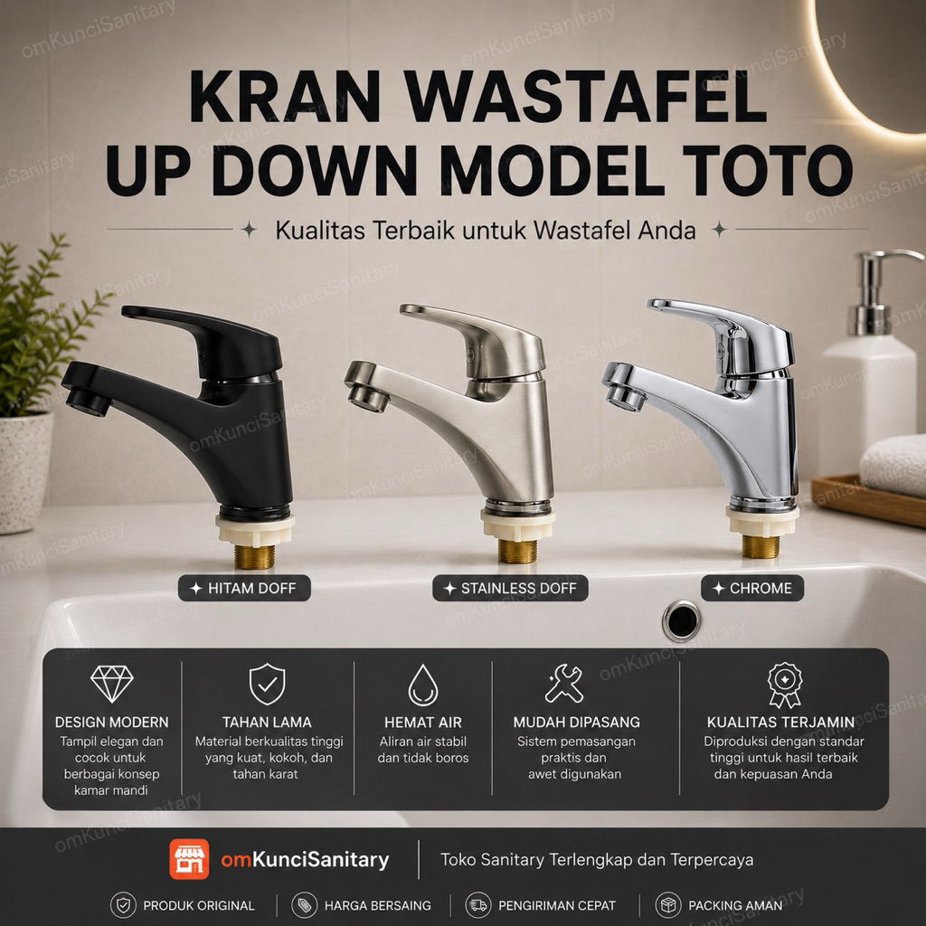 Kran Wastafel Hitam Model Toto Up Down Keran Wastafel Up Down Hitam Doff Model Toto Kran Wastafel An