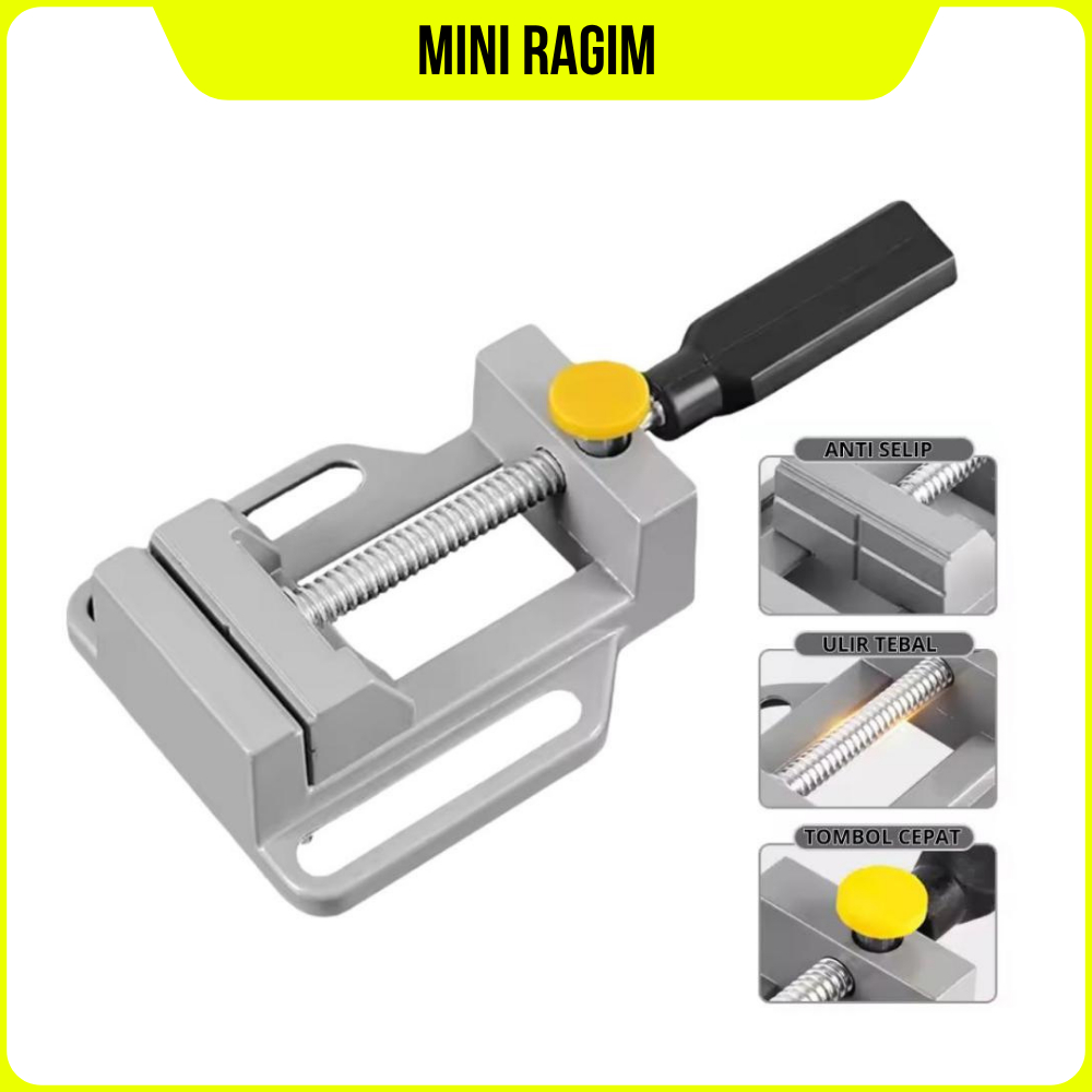 Tanggem Penjepit Bor Mini Ragun Hoder Dudukan Mesin Bor Quick Release Penjepit Mini Ragum Anti Selip