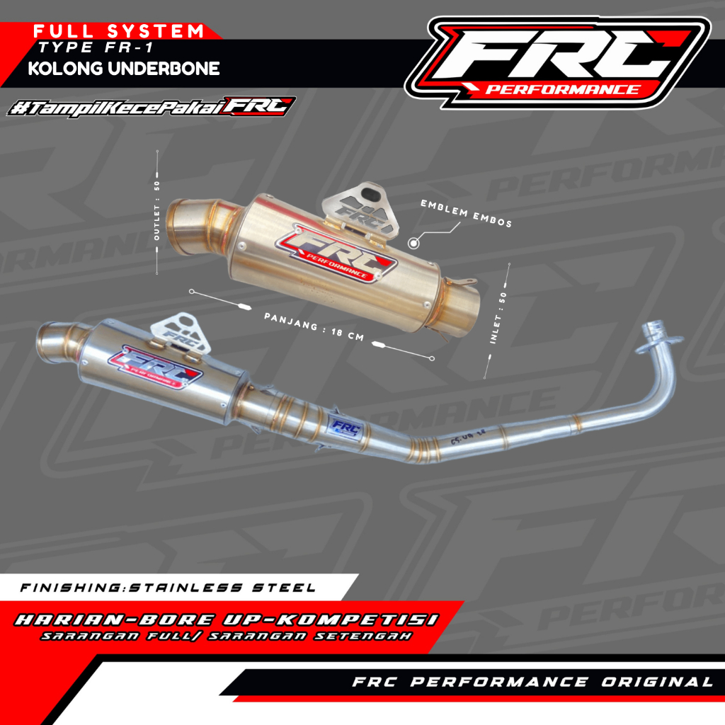 Knalpot FRC Performance Fullsystem – Model Kolong Underbone Type: FR 1 – by FRC PERFORMANCE.