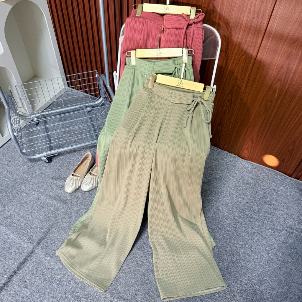 SELLA KULOT HIGHWAIST KNIT PLISKET LIDI PREMIUM BY SHEMANGAT ID/KULOT PLISKET LIDI KECIL-KECIL