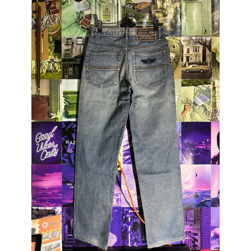 M GEE 3451C Blue Gray Texture Jeans Size 28 Preloved