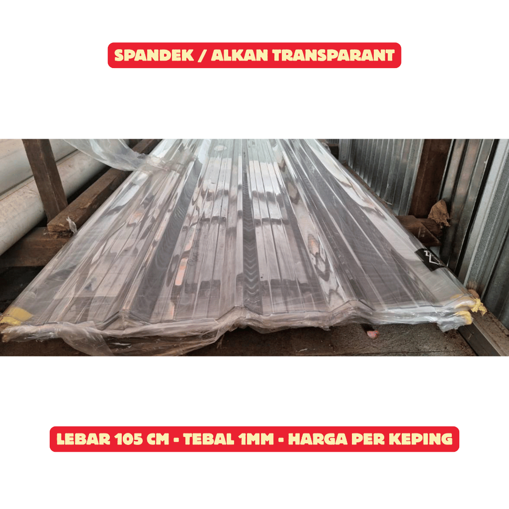 ALKAN SPANDEK TRANSPARANT PER KEPING 