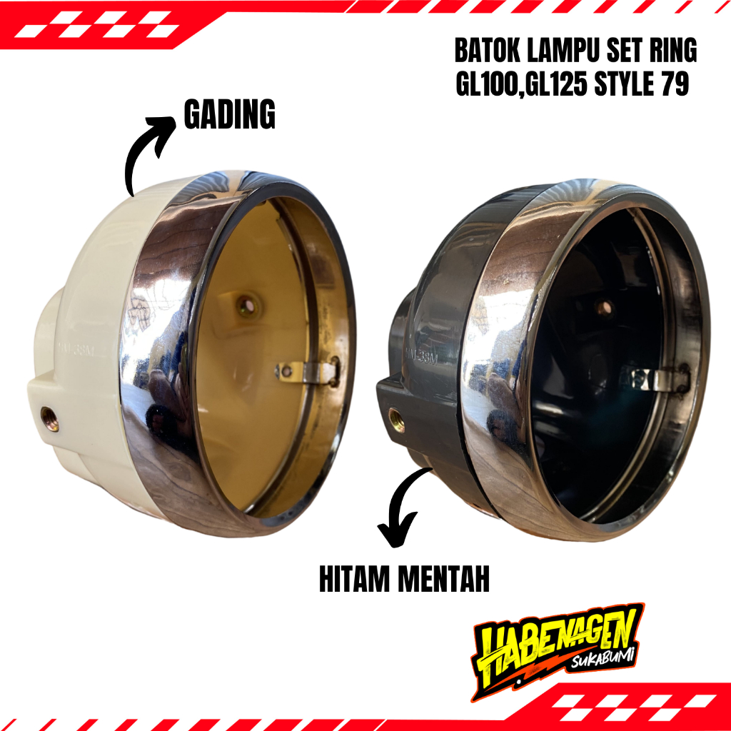Batok Set Ring Lampu Depan Gl100 Gl125 Gl 100 125 Bulat Style 1979 79 JH125 Gading Mentah